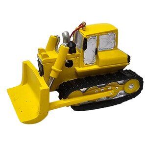 Yellow Bulldozer Construction Heavy Equipment Resin Ornament